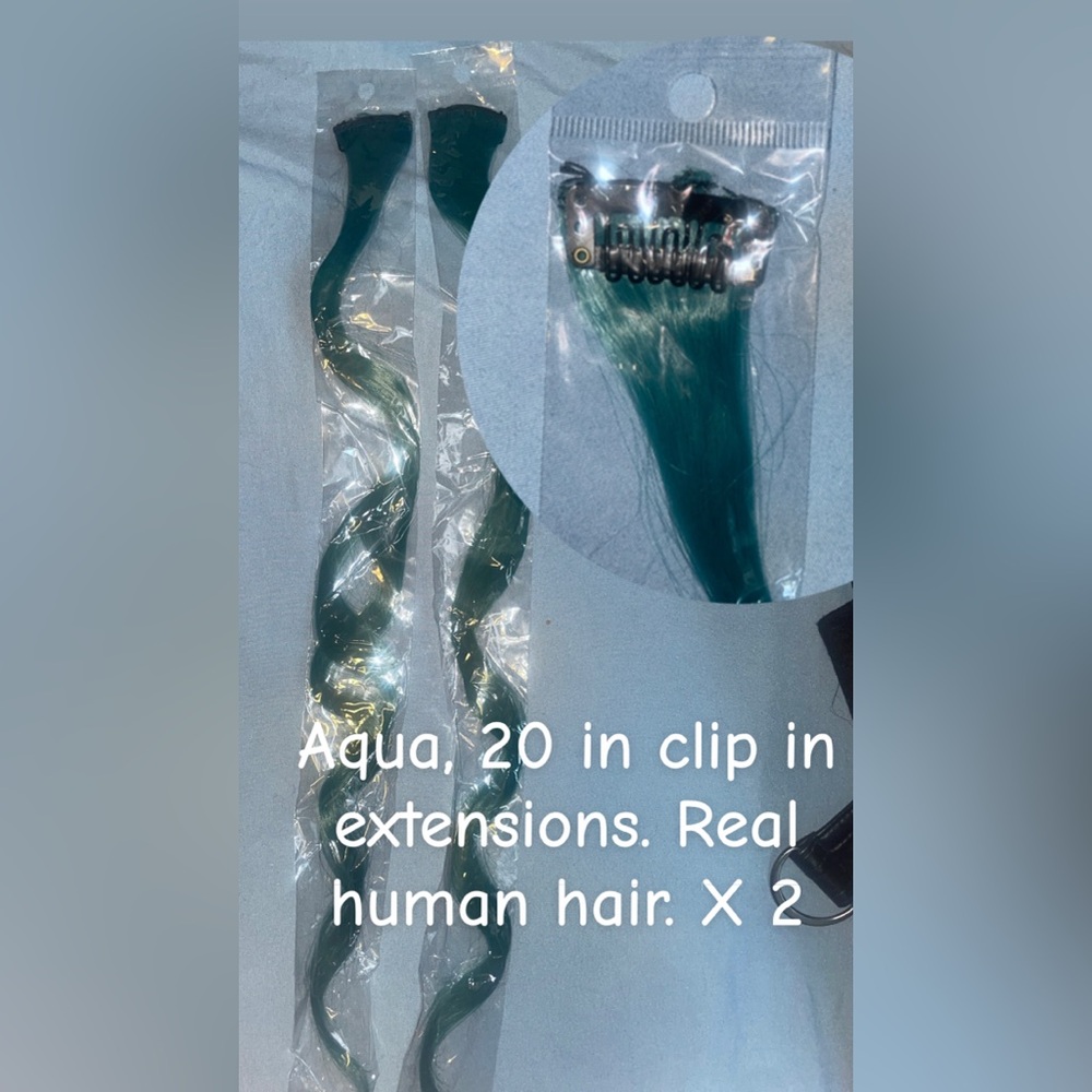 Aqua Clip-In Hair Extensions - Real Human Hair